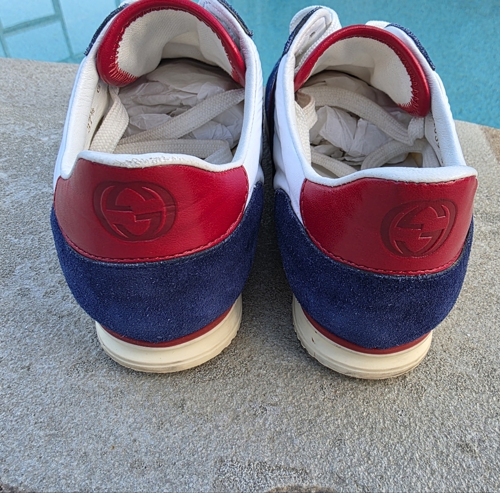 Gucci Signature Stripe Ace Suede/Nylon Sneakers- Authentic- Womens(EU 37.5 US 7) - Picture 7 of 16